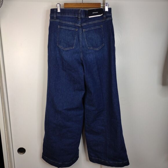 NEW Spanx Shape Original EveryWear Wide Leg Jeans Womens Size L Blue 21650R - Picture 4 of 13